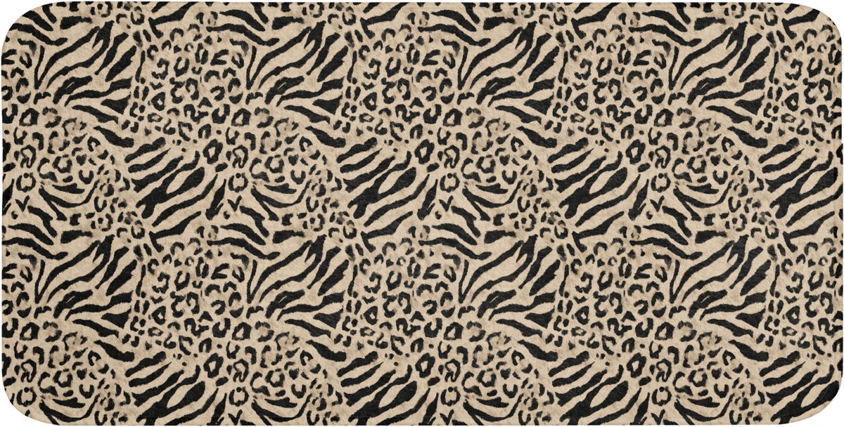 WC mat 120x60 cm - Antislip - Giraf - Zebra - Motief - Bruin - Toiletmat - Vloermat - Douc