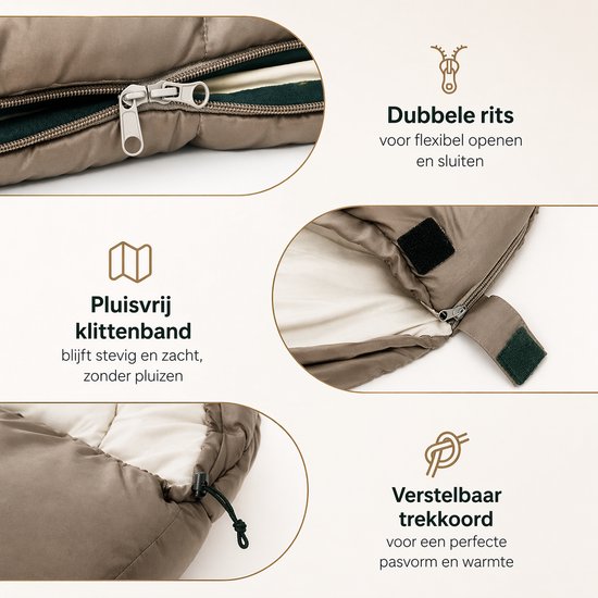 Sello! slaapzak - mummy - lichtgewicht - thermo - 4°C tot -10°C - outdoor - survival - kamperen - 205x75cm - blauw van Merkloos — afbeelding 5