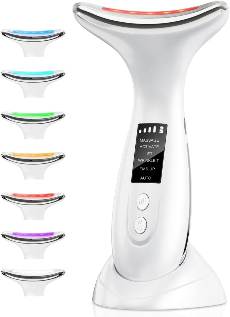 KAD® Gezichtmassage Apparaat - Gezichtsmassage Apparaat - Gezichtmassage Apparaat Elektrisch - Wit - 15cm x 12cm x 4cm