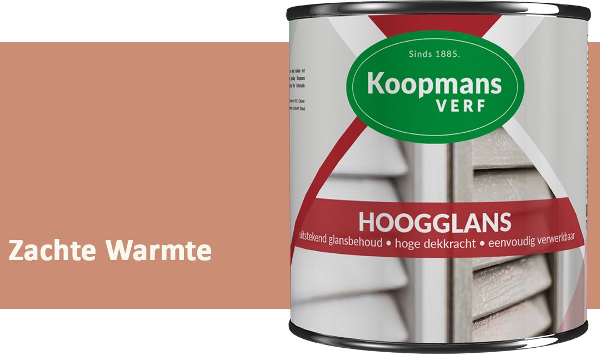 Koopmans Hoogglans Lakverf Binnen & Buiten – Voor Hout en Metaal – Krasvast – Hoge Dekkracht – Kozijnen, Deuren & Meubels – Zachte Warmte – 1,5 l