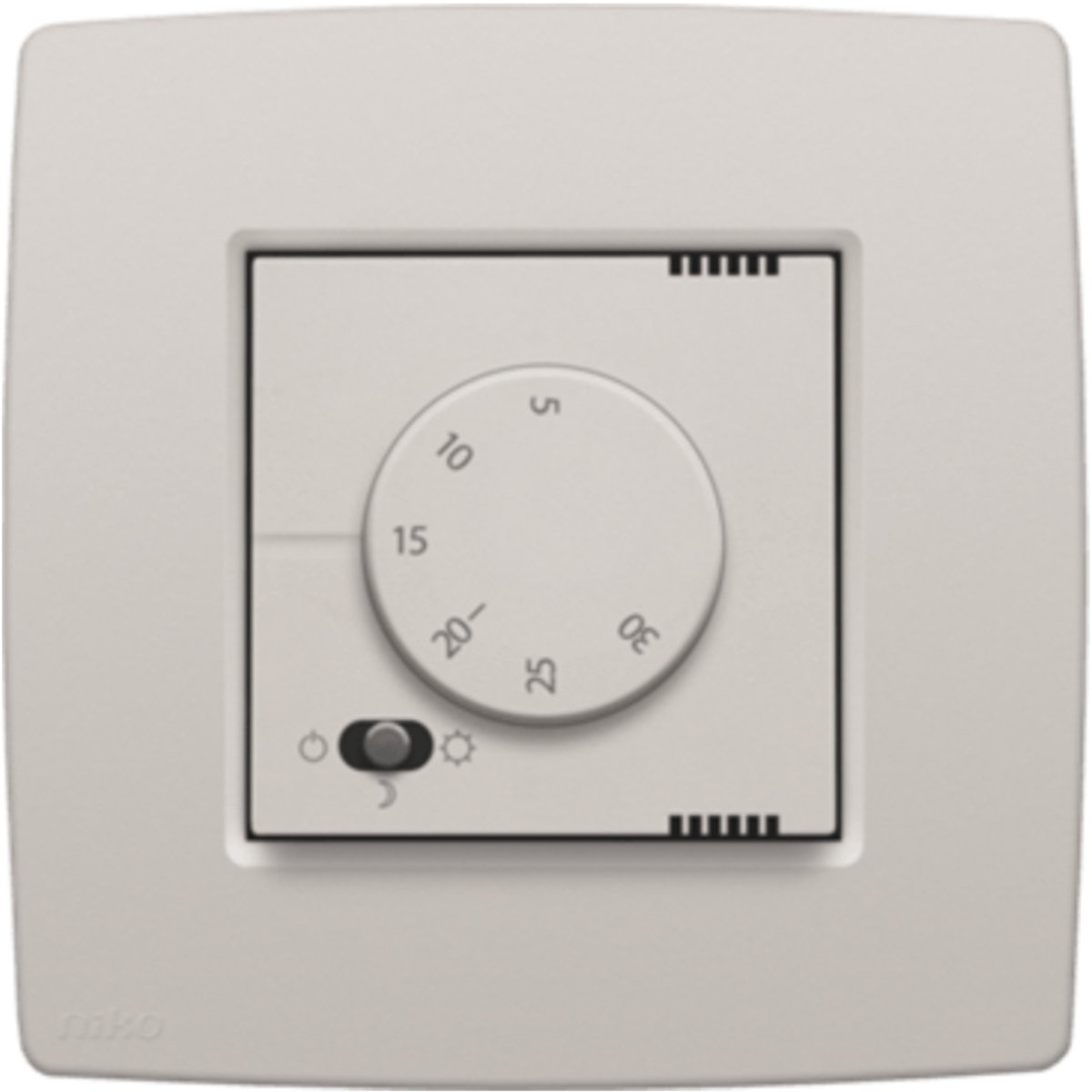 Niko elektronische thermostaat compleet (sokkel+knop+centraalplaat) - Original Light Grey (102-88000)