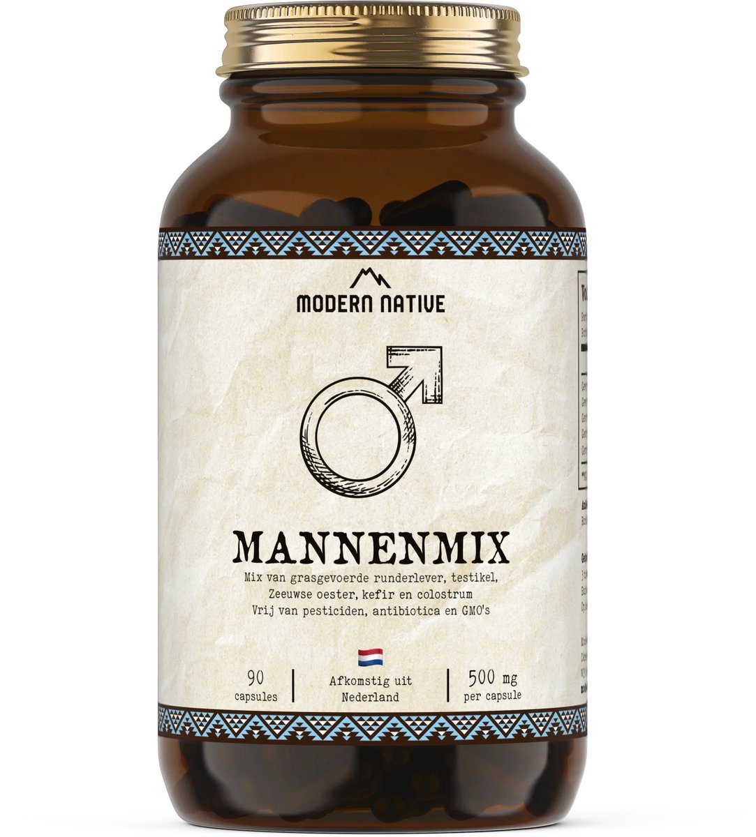 Modern Native Mannenmix - Natuurlijke Testosteron Booster - 90 Capsules - Multivitaminen A, B12, Zink & Koper