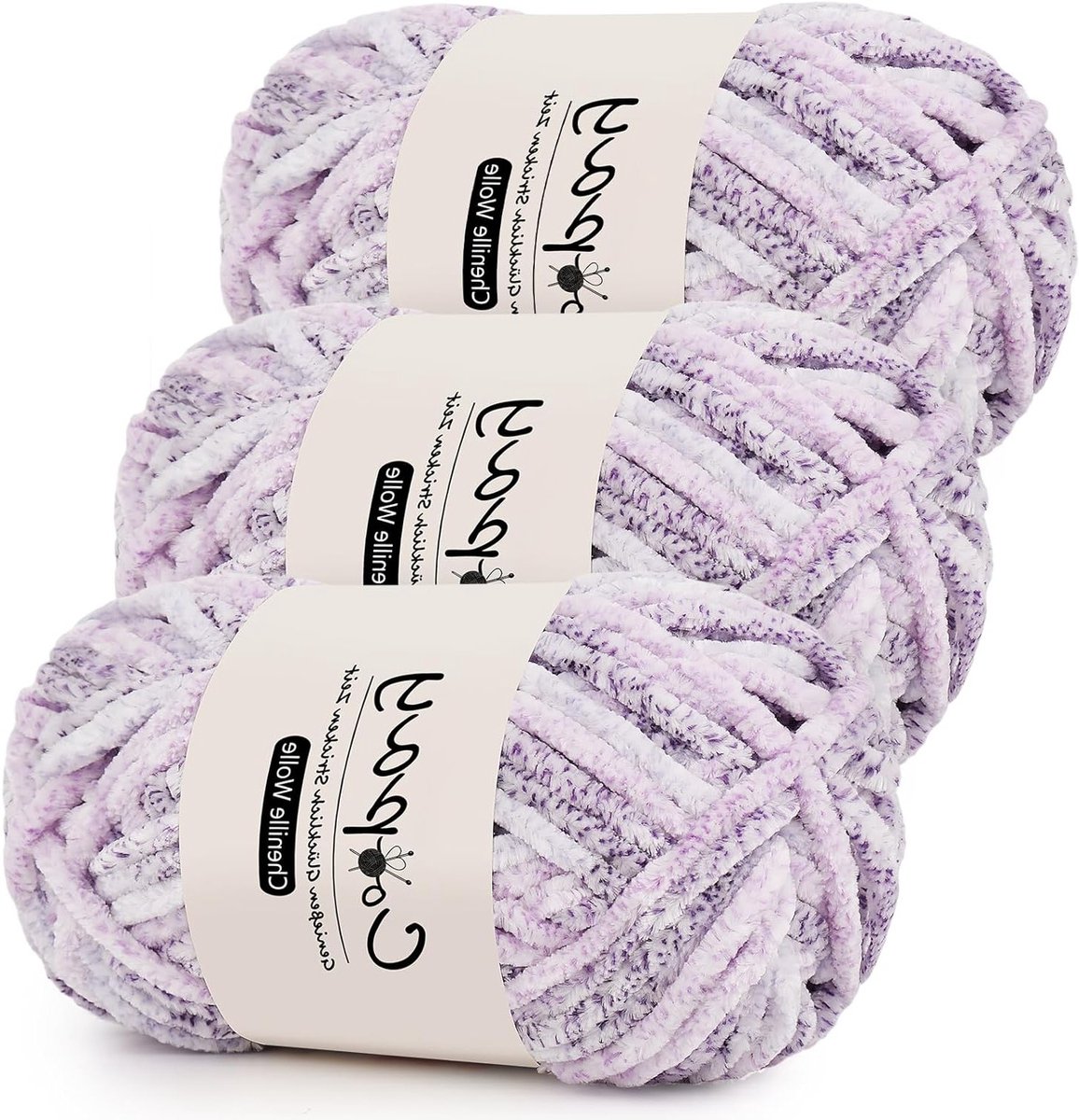Dik Fluffy Chenille Garens voor Haken, Zachte Pluche Wol voor Dekens en Sjaals, Brilliant Roze