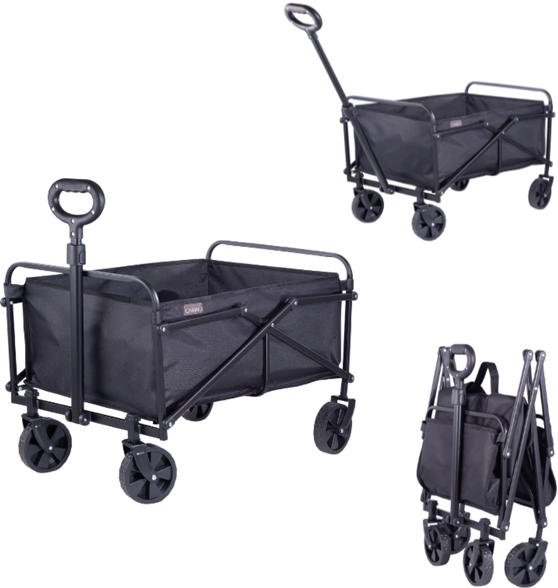 Cabino Bolderkar Opvouwbaar – Bolderwagen – Compact Inklapbaar – Zwart – Geschikt tot 50 kg