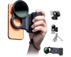 Variabele ND Filter 2-128 (7 Stops) met Magnetische Adapter en Handgreep - 3-in-1 Kit voor Smartphones zoals iPhone 17/16/15/14, Professionele Neutral Density Filters en Fotografie Accessoires