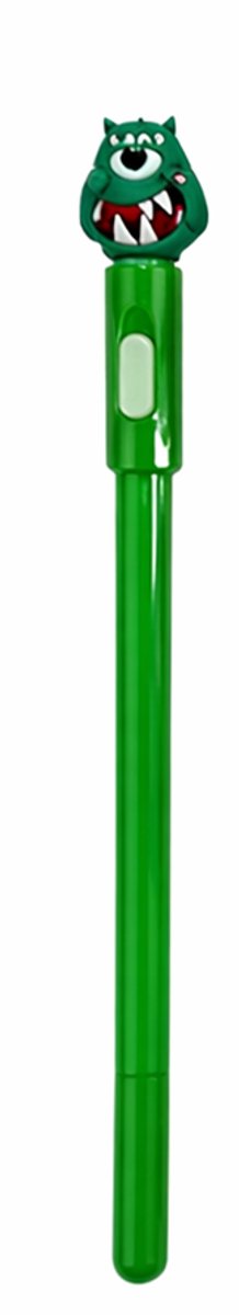 Lichtgevende Pen Groen Monster - Gekke Griezel met LED Licht - 3D Figuur Traktatie