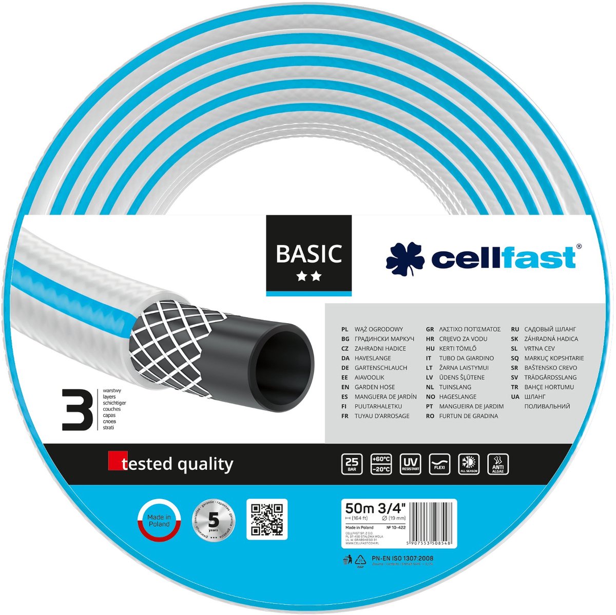 Cellfast Basic - Tuinslang - 3/4" - 50m - 3-lagige 10-422