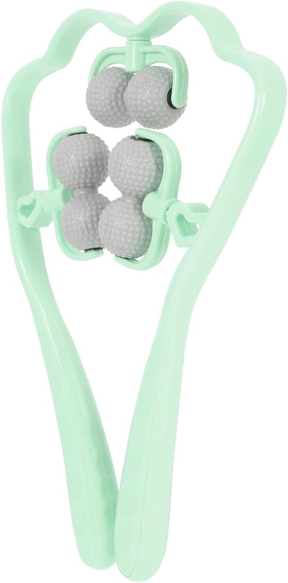 Nekmassage Roller - Schouder Massager - Pijnverlichting Ontspanning - Met Massageballen - 33 x 1 x 33 cm - Groente
