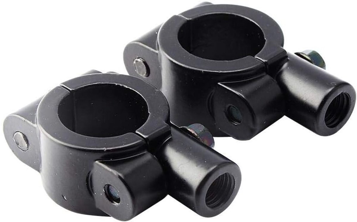 Universele 10mm Handlebar Mirror Mount Klemmen - Zwarte Aluminium 7/8" Motorfiets Klem voor Fietsen, Dirt Bikes en ATV's