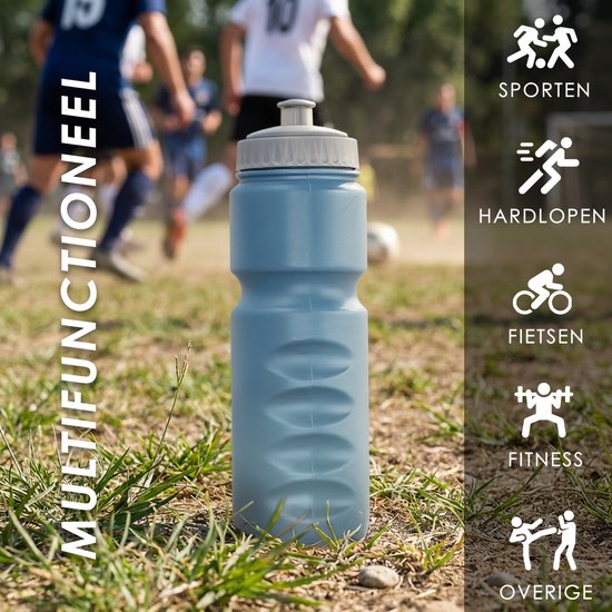 Bidon 750 ml - Fiets Bidon en Sportfles - BPA-vrij - Geschikt voor Alle Bidonhouders - Waterfles voor Fitness en Wielrennen - Sky Blauw — afbeelding 5