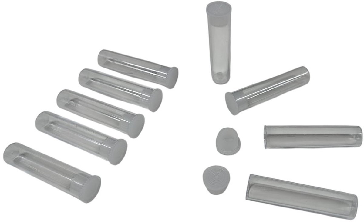 NTB - Kunstof - Opberg Kokertje met dop- Multifunctionele Toepassing - Hobby - Professioneel - afmeting: 6 cm. lang x Ø 12,7 mm. Voordeelset 100 Stuks!!
