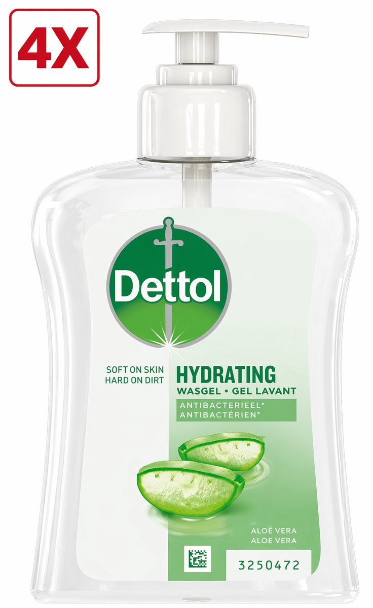 4 x Dettol Handzeep - Antibacterieel - Verzachtend - Aloë Vera - 250 ml