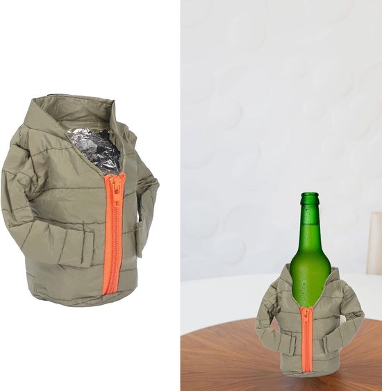 Isolerende drankhouder voor blikjes en flessen, koel en stijlvol, perfect voor feestjes en buitenactiviteiten, 4.7 x 2.8 x 4.3 inch (Groen met lange mouwen) — afbeelding 4