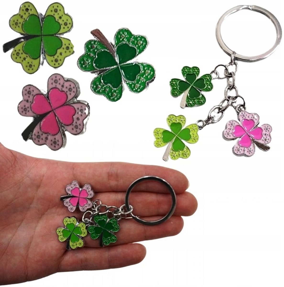 Geluksbrenger Tashanger met Klavertje Vier – Sleutelhanger voor Tas en Sleutels – Betekenisvol Cadeau – Symbool voor Hoop, Liefde & Geluk