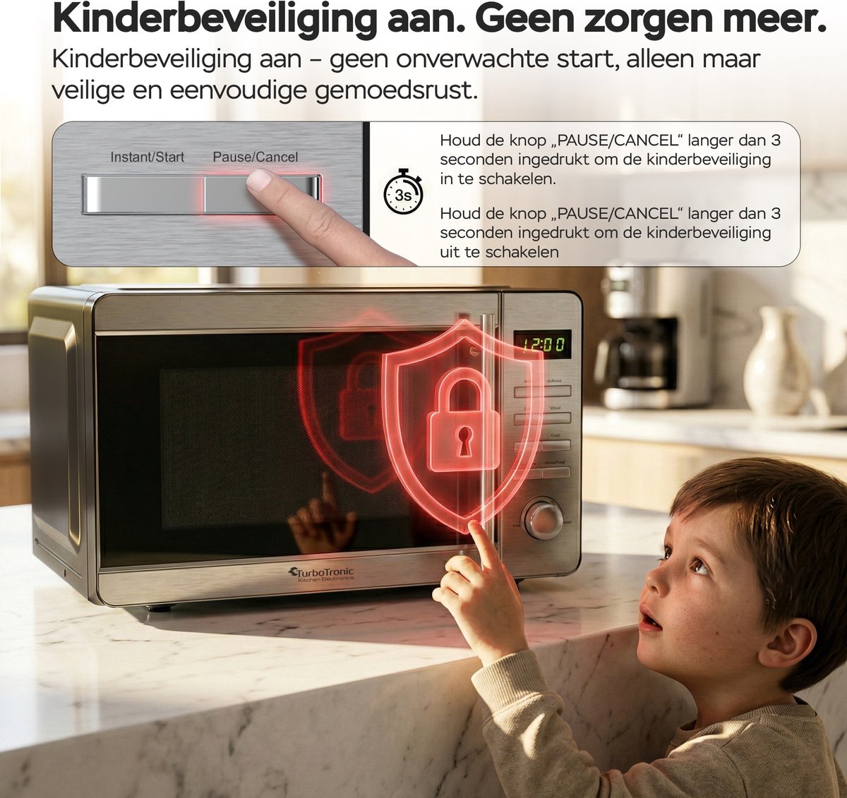 Turbotronic MW20 Vrijstaande Magnetron - 20 Liter - Zilver — afbeelding 5