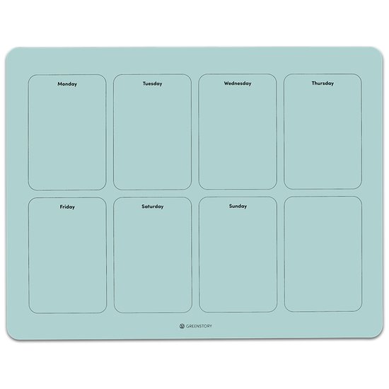 GreenStory - Week Planner - Zelfklevend - Blauw - M - met Sticky Pen