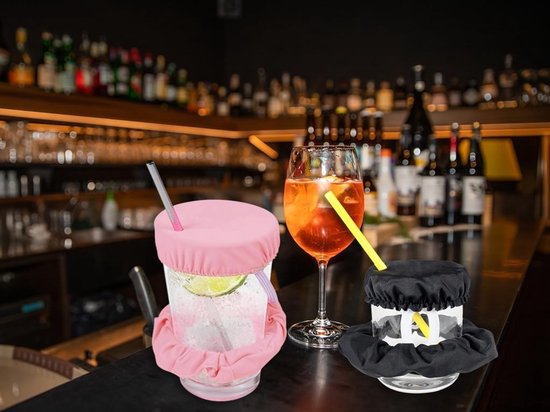Druppelbeschermingsarmbanden, 10 stuks haarbanden voor drankafdekking, scrunchies voor feesten, strand en bar, haarelastieken in 9 kleuren — afbeelding 2