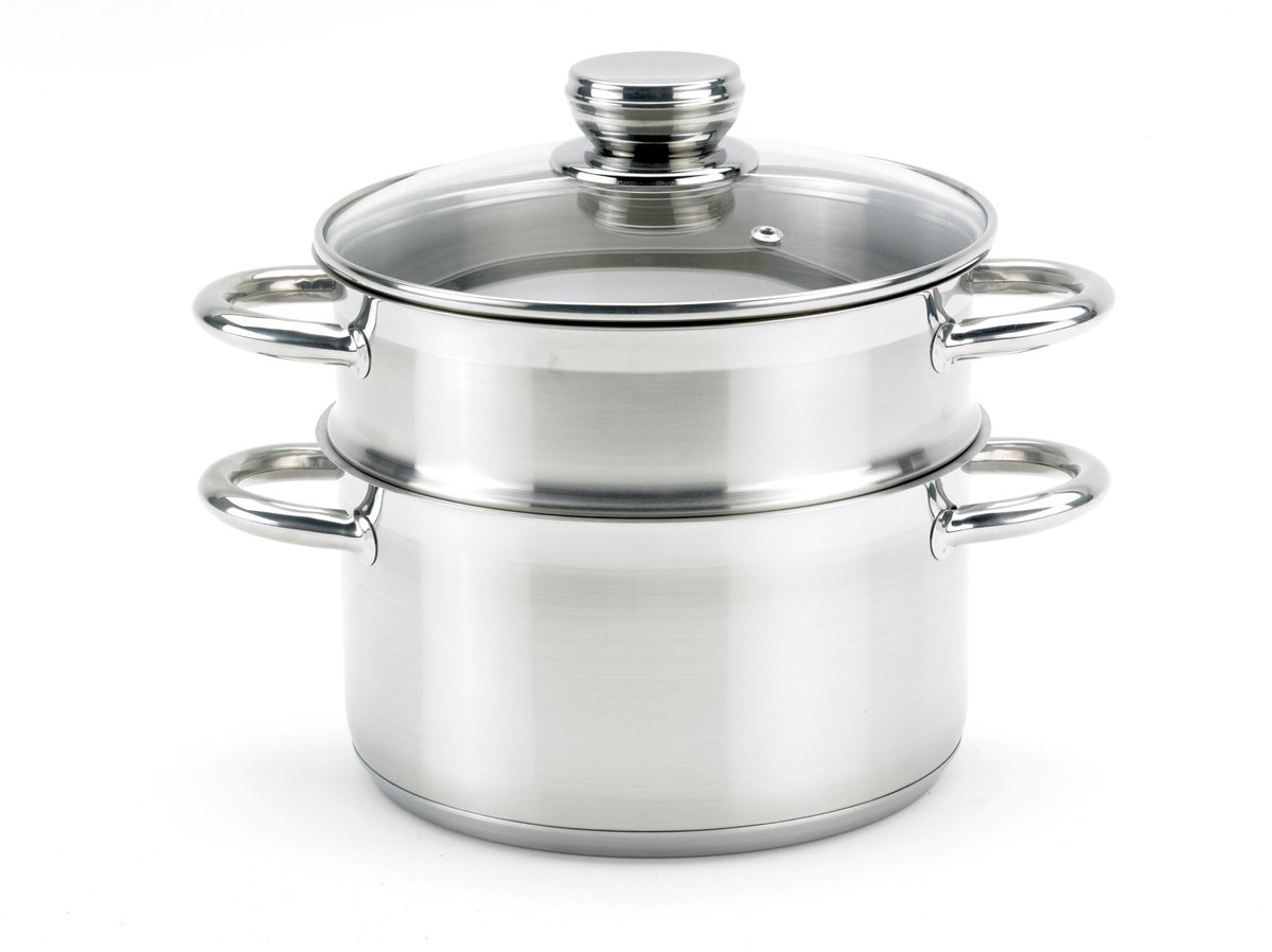 Relance DannCuisine – Stoompan 22 cm – RVS Stoomkoker met Glazen Deksel – Geschikt voor Inductie – Kleine Stoompan 3 Liter – Groenten, Vis & Rijst
