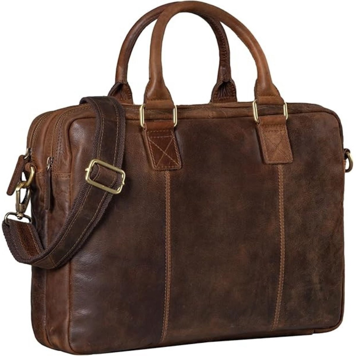 Leren Laptoptas - Laptoptas - Leren Tas - Luxe Leren Laptoptas - Werktas - Schoudertas - Business Tas - Leren Business Tas - 15.6 inch - Donkerbruin - van Imperatoris