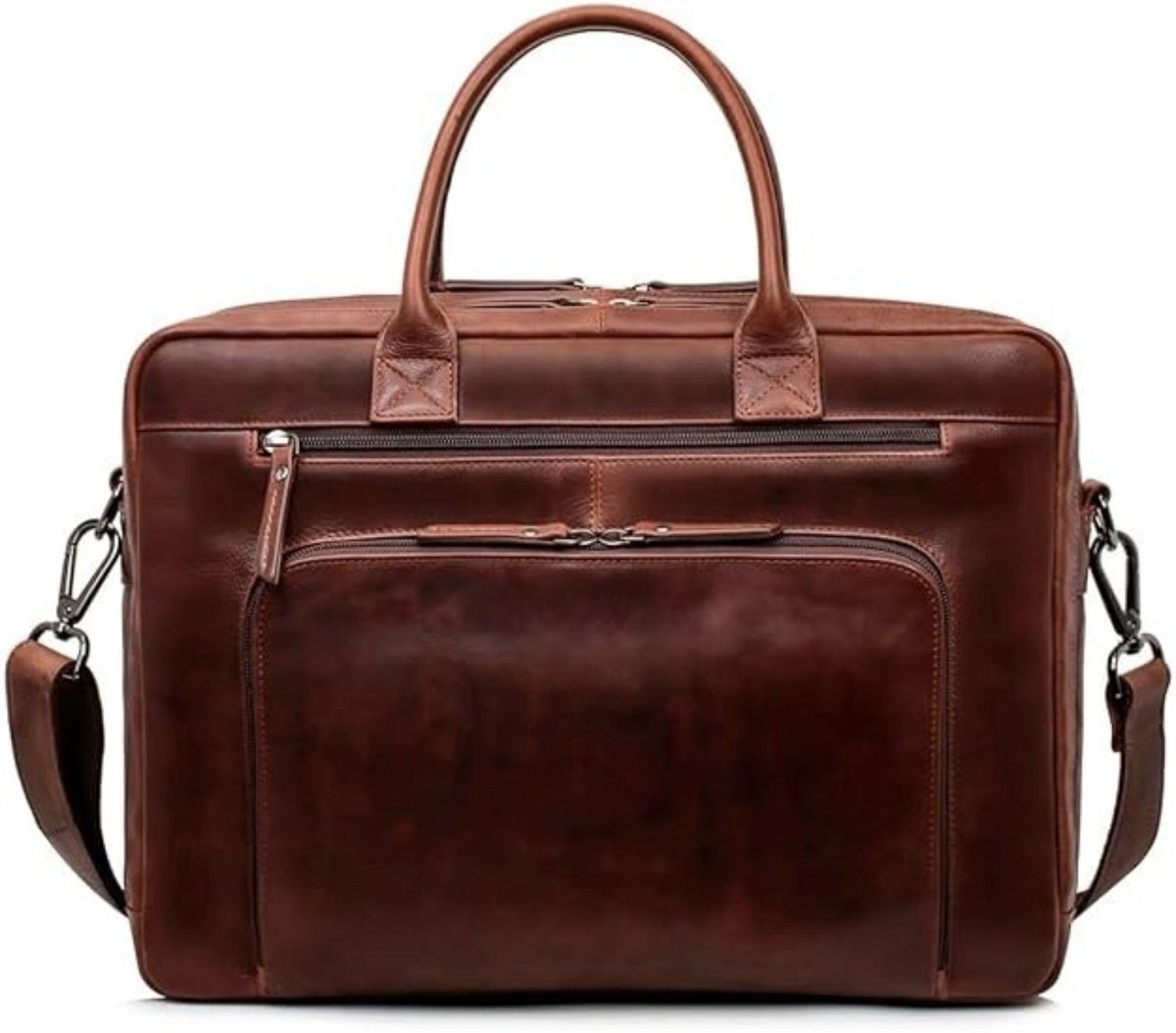 Leren Laptoptas - Laptoptas - Leren Tas - Luxe Leren Laptoptas - Werktas - Schoudertas - Business Tas - Leren Business Tas - 15.6 inch - Donkerbruin - van Imperatoris