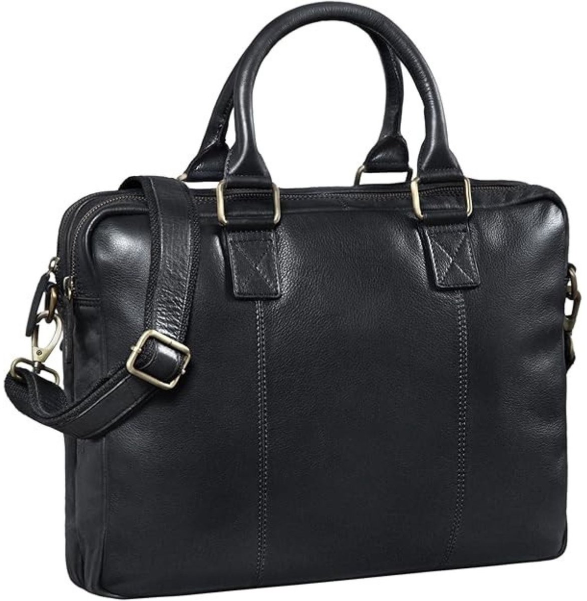 Leren Laptoptas - Laptoptas - Leren Tas - Luxe Leren Laptoptas - Werktas - Schoudertas - Business Tas - Leren Business Tas - 15.6 inch - Zwart - van Imperatoris