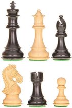 Pièces d'échecs Cheval de mariée désossé dans une luxueuse boîte en bois (roi 95 mm - taille 6)