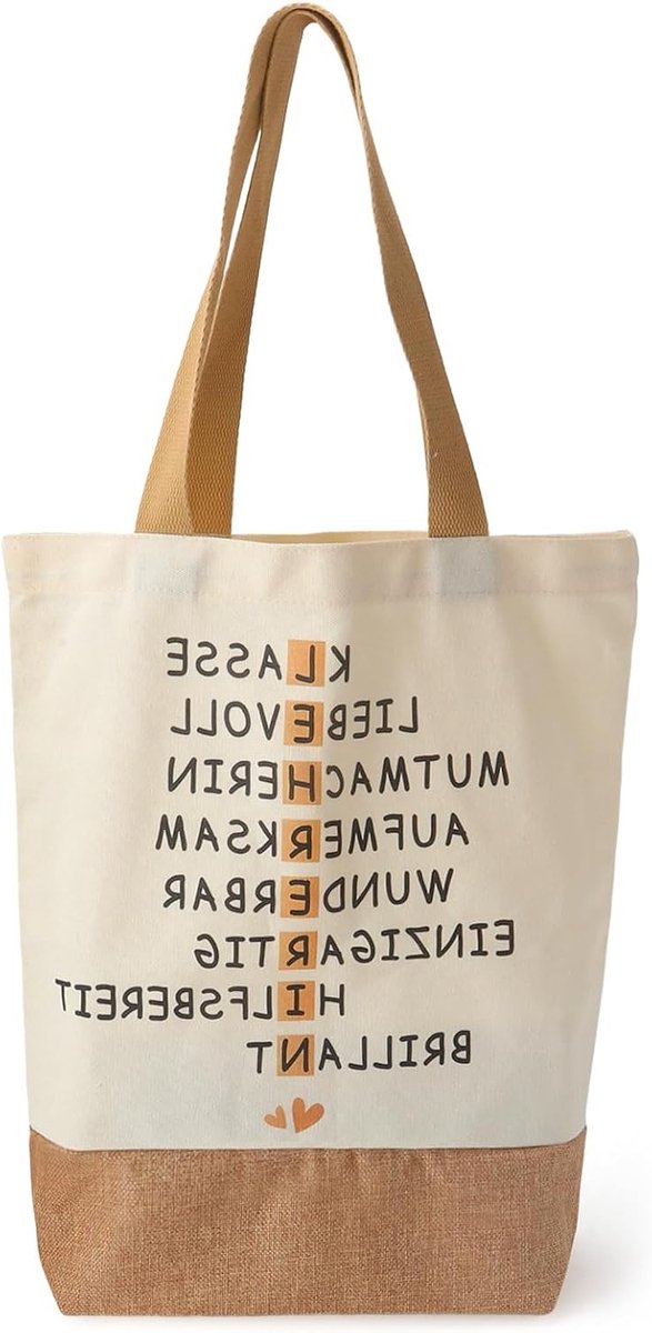 Jute katoenen tas als bedankje voor lerares, perfect afscheidscadeau voor onderwijs, origineel cadeau voor leraren en opvoeders