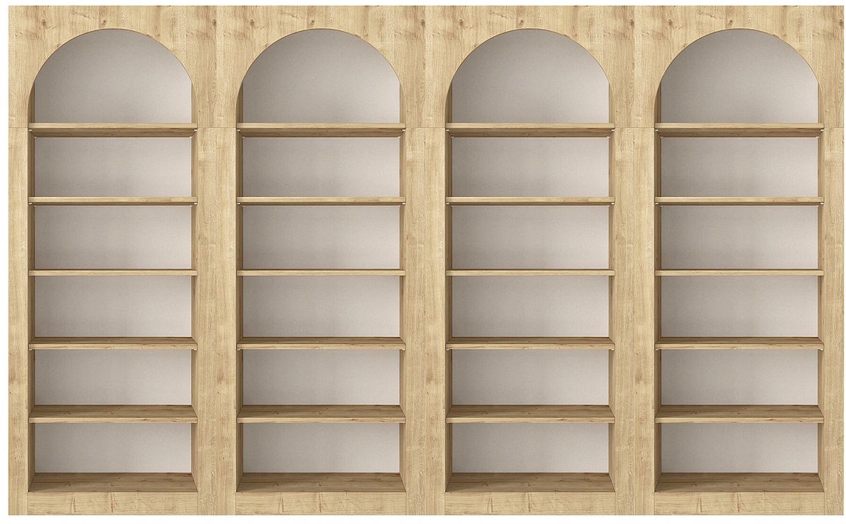 Vente-unique Set van 4 boekenkasten met 6 vakken - Licht natuurlijk - CYMORA