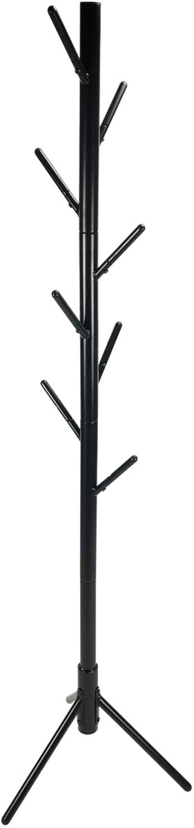 BEGRYF - Staande kapstok - zwart metaal - meerdere haken - 47x47x175 cm