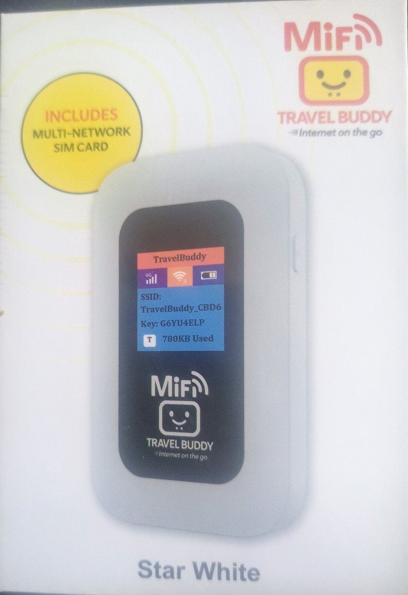 Travel Buddy Mifi Router White 1GB World