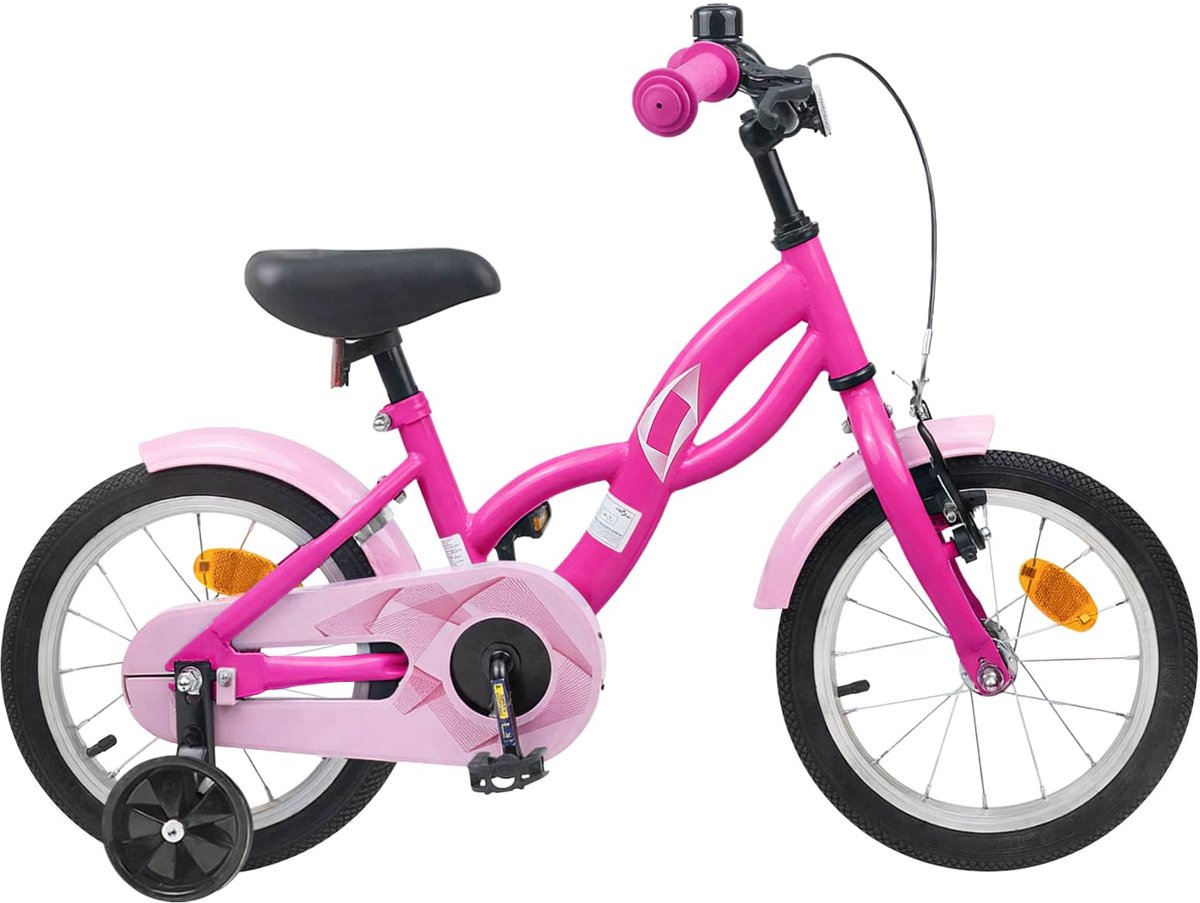 VidaXL Kinderfiets 12 Inch voor 2-4 jaar oud Donkerroze