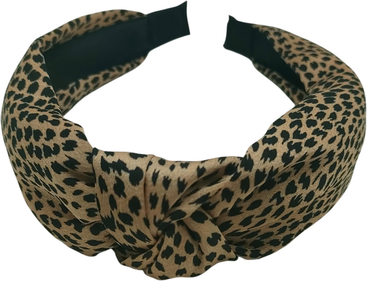 Diadeem - haarband - luipaardprint - knoop - one size - meisjes - vrouwen