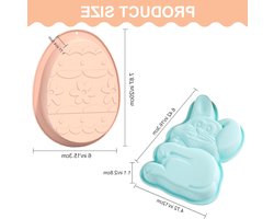 Easter Bakvormen voor Chocolade en Snoep, 2 Stuks Silicone Mallen voor Paaseieren en Konijnen, Perfect voor Taartdecoraties en Jelly Snacks