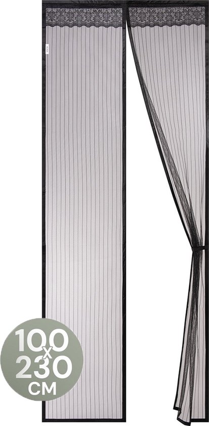 O’DADDY® Rideau de Porte – Moustiquaire - Magnétique - Porte Deluxe 100 x 230 cm – Moustiquaire Noire – Rideaux Moustiquaires - Porte Moustiquaire
