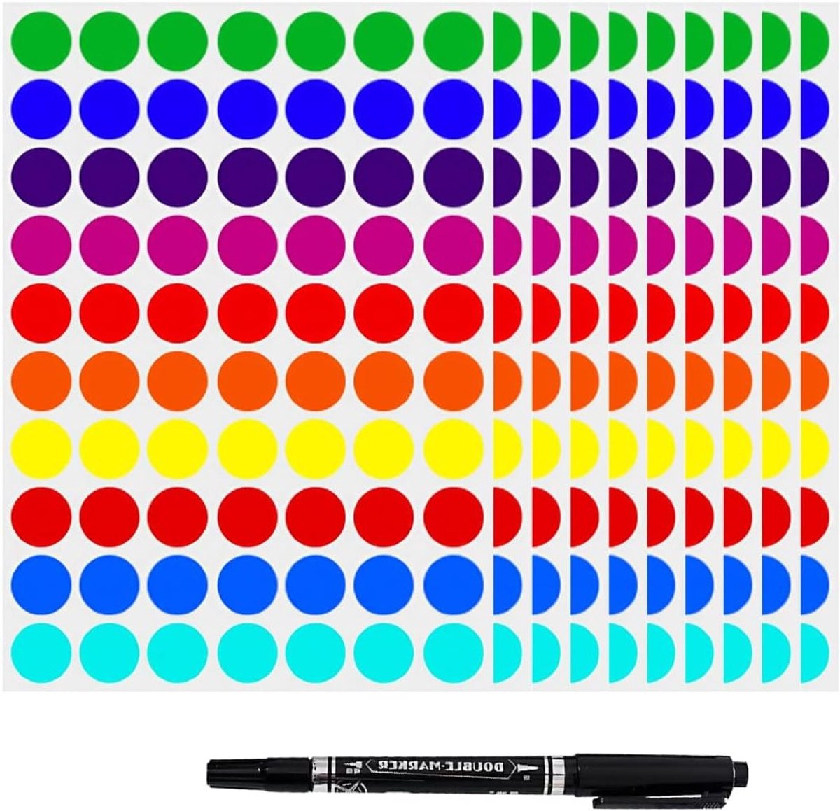 700 Stuks Zelfklevende Stickers, 20mm Ronde Kleefpads, Kleurcodering Labels voor Agenda's, Kantoorbenodigdheden en Creatieve Projecten