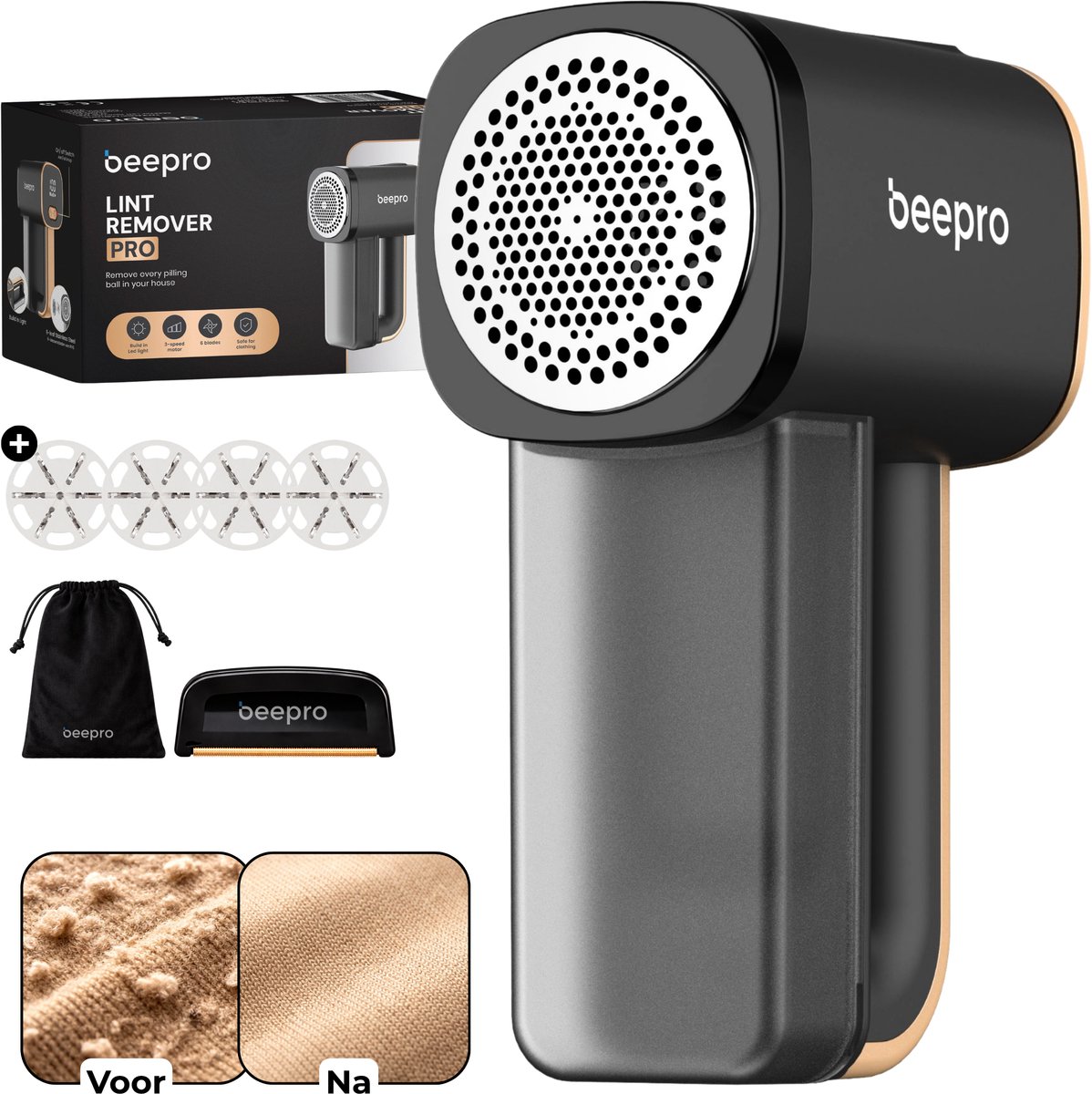 Beepro® Elektrische Pluizenverwijderaar Pro - Ontpluizer - Ontpiller - Pluizentondeuse - Met Wolkam - Draadloos en Oplaadbaar