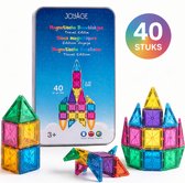 Joyage Mini magnetic tiles Travel set - 40 stuks - Magnetische tegels Reisset - Reisspeelgoed Magnetisch bouwspeelgoed - Magnetisch speelgoed voor onderweg Montessori Speelgoed voor in de auto in het vliegtuig Magna Magneten speelgoed jongens meisjes