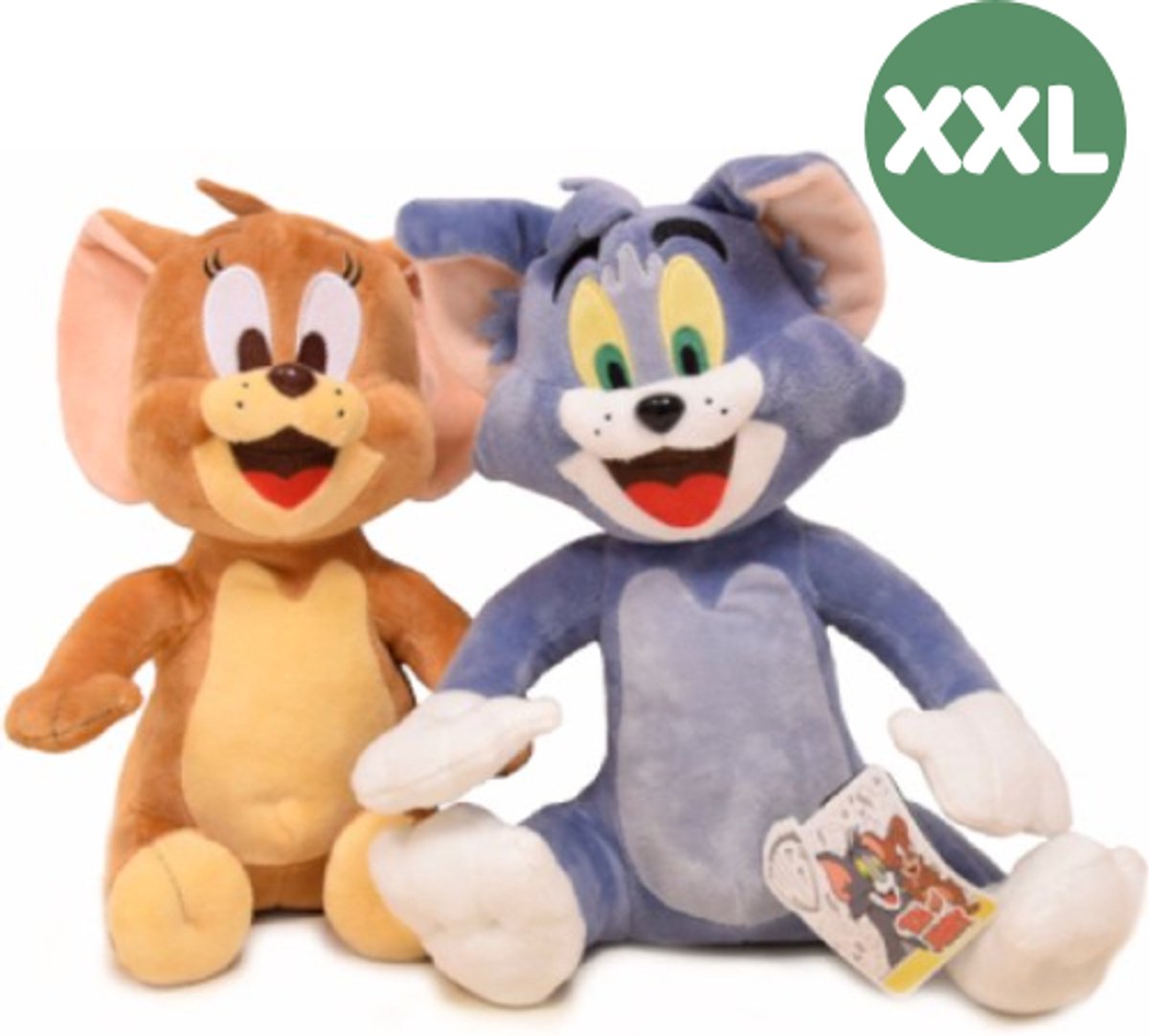 Tom & Jerry Pluche Knuffel Set XXL 70 cm - Speelgoed Knuffels voor Kinderen Jongens Meisjes - Extra Grote Tom en Jerry - Kat en Muis