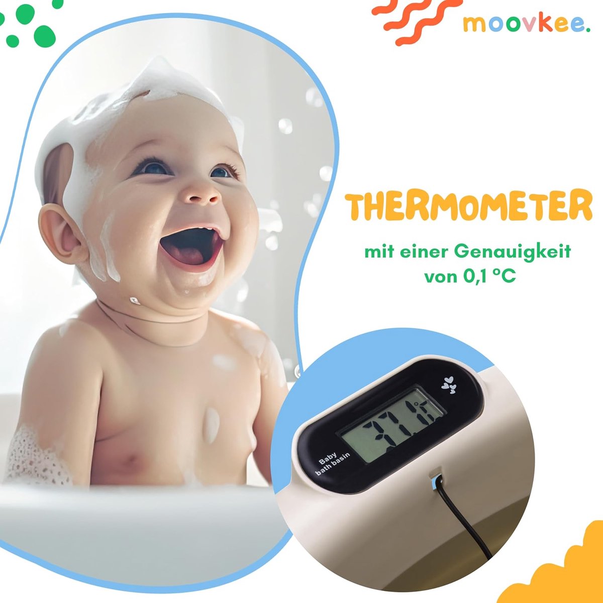 moovkee. Opvouwbaar Babybad 80 cm Beige thumbnail 6