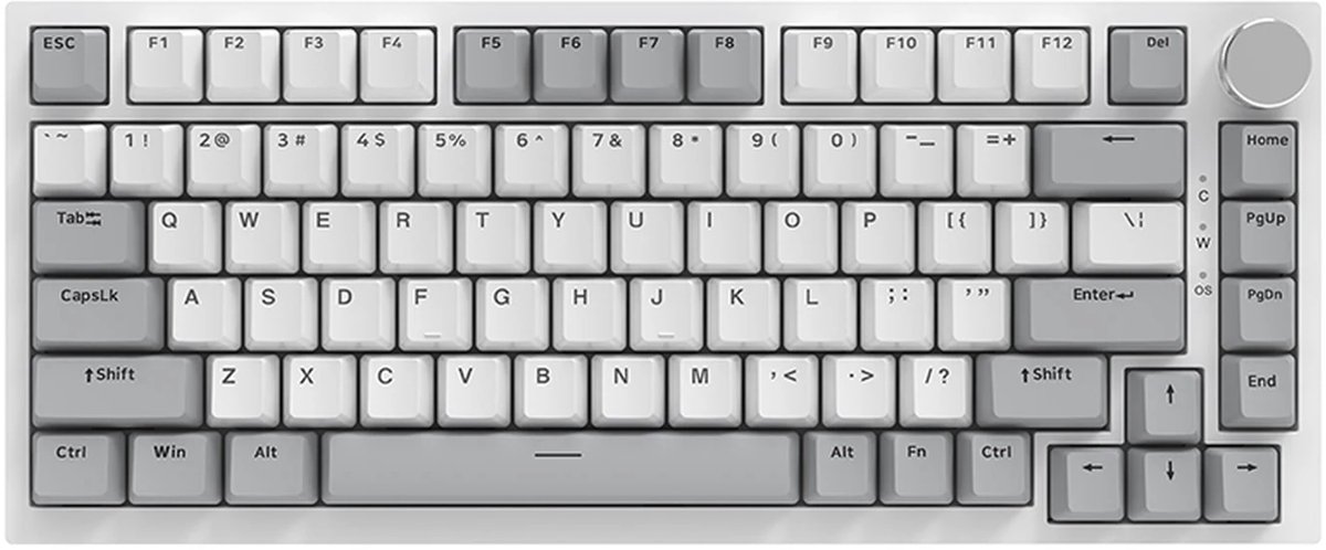 Ajazz AK820 - Mechanisch Toetsenbord 75% - Wit/Grijs