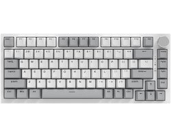 Ajazz AK820 – Mechanisch Toetsenbord 75% – Bedraad USB-C Gaming Keyboard – Hot Swap – Compact QWERTY – 82 Keys – Wit/Grijs