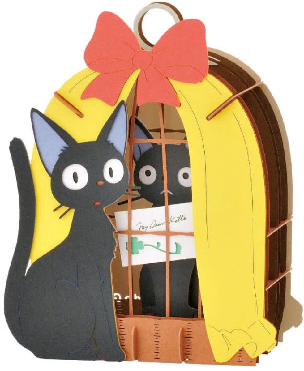 Ensky - Studio Ghibli - Kiki's Delivery Service - Papieren bouwpakket - Jiji I am here - Paper Theater -10x8x5 cm