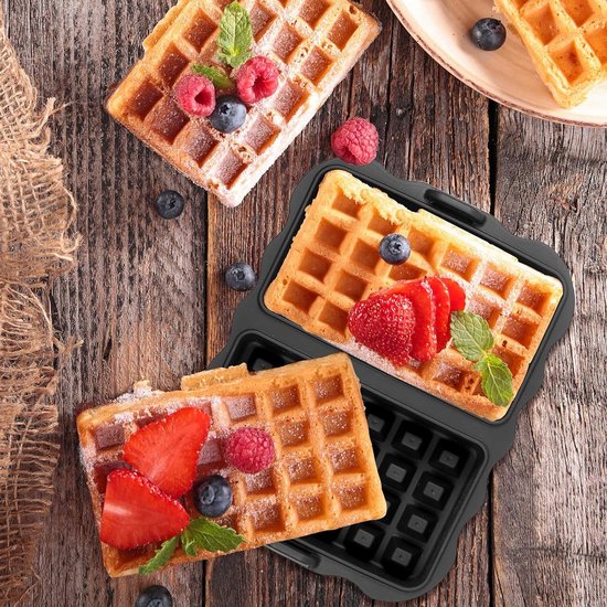 Set van 2 Siliconen Wafelvormen voor Airfryer - Duurzaam en Stapelbaar, Geschikt voor Belgische Wafels en Vaatwasserbestendig van Merkloos — afbeelding 4