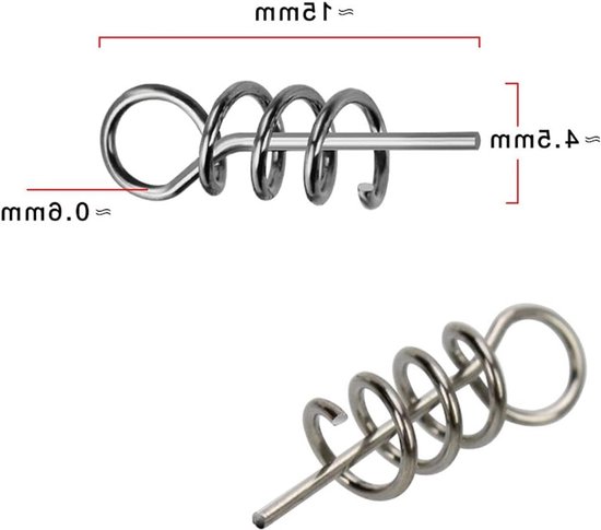 200 Stuks 15mm Zachte Aas Haak met Twist Lock voor Vissen, Ideaal voor Wormen en Crankbaits van Merkloos — afbeelding 3