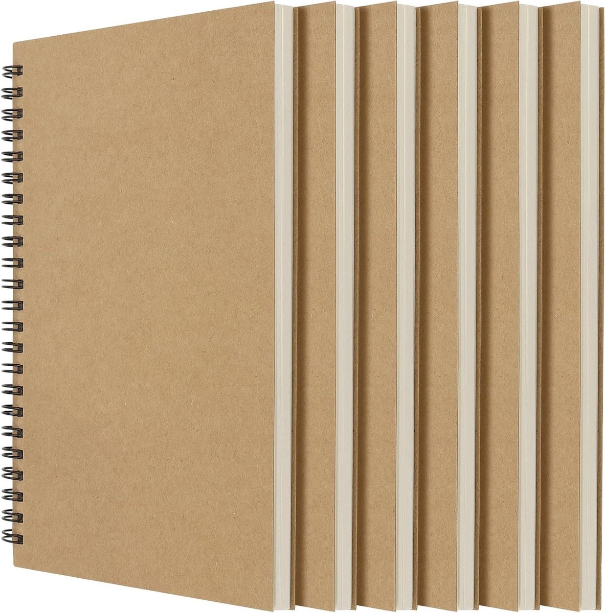 6x A5 Schetsboek Spiraalbinding - 120 Pagina's Dik Papier (100g/m²) - Tekenblok & Notitieboek