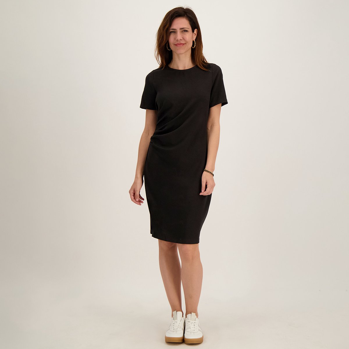 Je m'appelle Dames Jurk Met stretch - Zwart - Maat XXL