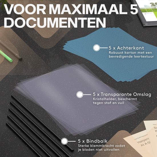 Inbind Rugmetaal ACROPAQ Inbind-Set A4 - Inbinden zonder machine, tot 60 blad, 5 sets | bol