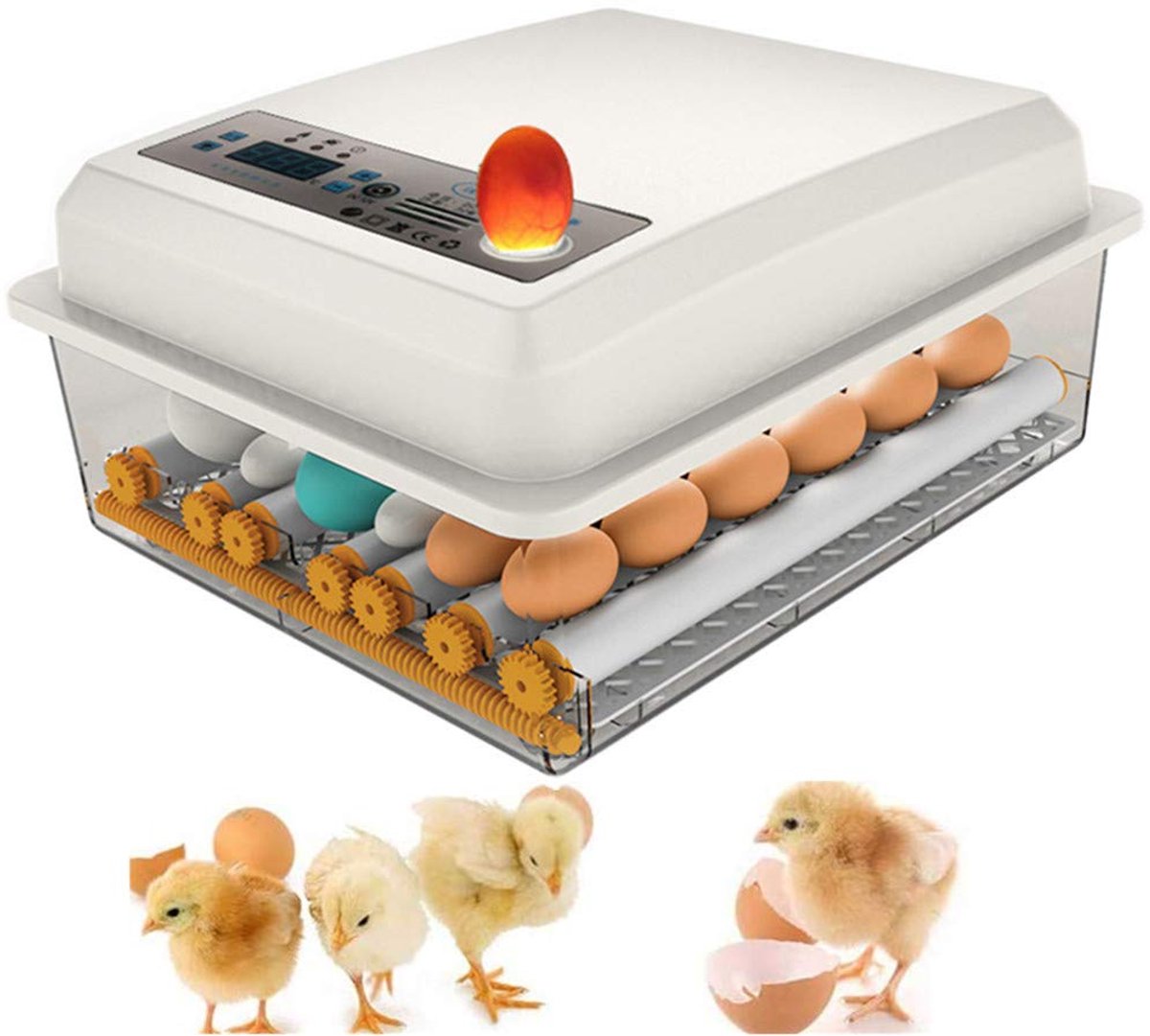 Broedmachine - 36 Eieren - Volledig Automatisch - Ingebouwde Schouwlamp - Display - incl Accessoires