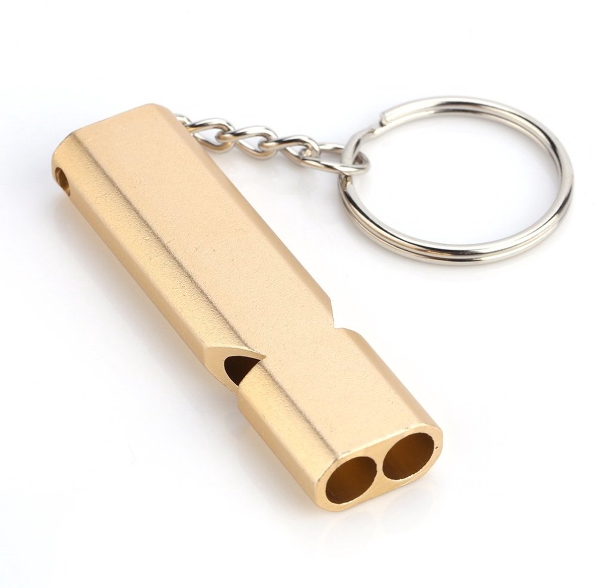 Noodfluitje met Sleutelhanger - Survival Fluit - 120 dB - Goud - Veiligheidsfluit voor Outdoor & Noodgevallen