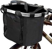 Hondenfietsmand Voorop - 2-in-1 Fietsmand Hond en Draagta - Hondenmand fiets voorop - Fietstas hond - Fietsmand Hond Voorop - Huisdiermand - Geschikt voor Alle Fietsen - Opvouwbaar - Afneembare fietstas - Voor Honden tot 10kg - 33x27x26cm - Zwart
